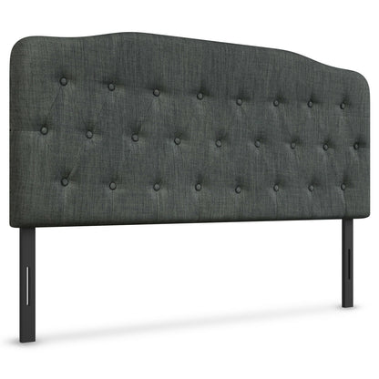 Adjustable Height Upholstered Queen Headboard - Dark Grey