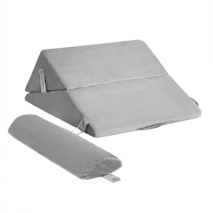 Multipurpose Adjustable Memory Foam Wedge Pillow with Neck & Back Support – Grey