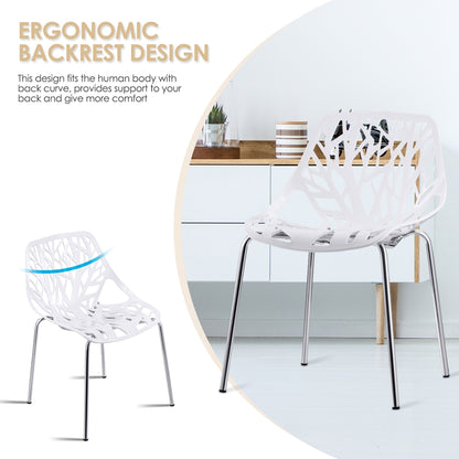 Set of 6 Modern Accent Dining Chairs Armless with Foot Pads for Enhanced Comfort and Protection