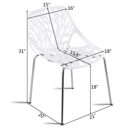 Set of 6 Modern Accent Dining Chairs Armless with Foot Pads for Enhanced Comfort and Protection