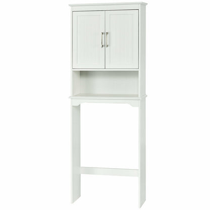 Elegant Over-the-Toilet Storage Cabinet with Adjustable Shelves & Double Doors