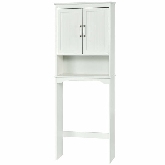 Elegant Over-the-Toilet Storage Cabinet with Adjustable Shelves & Double Doors