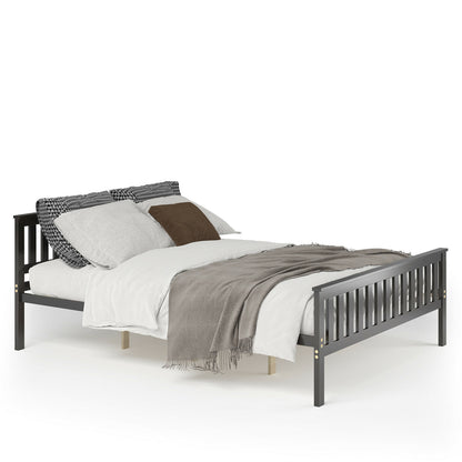 Wood Platform Bed with Headboard - Queen
