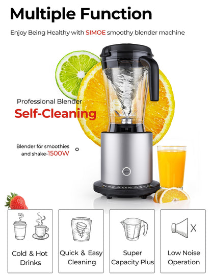 1500W High Power Blender with 10 Speed Control for Smoothies & More