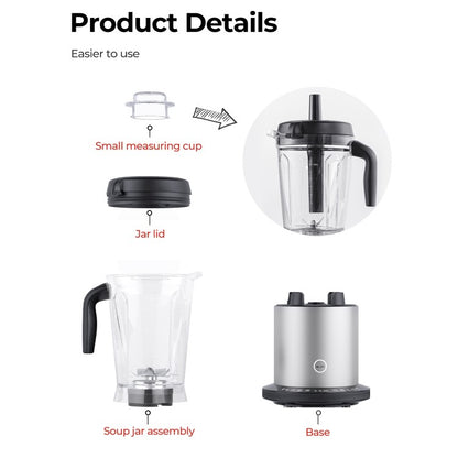 1500W High Power Blender with 10 Speed Control for Smoothies & More