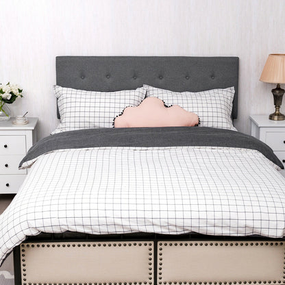 Adjustable Linen Fabric Tufted Headboard for Queen & Full Size Beds