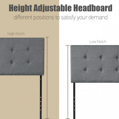 Adjustable Linen Fabric Tufted Headboard for Queen & Full Size Beds