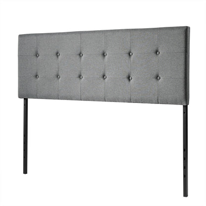 Adjustable Linen Fabric Tufted Headboard for Queen & Full Size Beds
