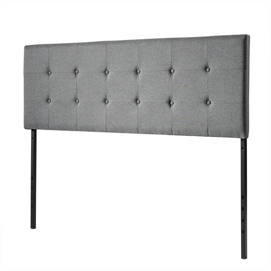 Adjustable Linen Fabric Tufted Headboard for Queen & Full Size Beds