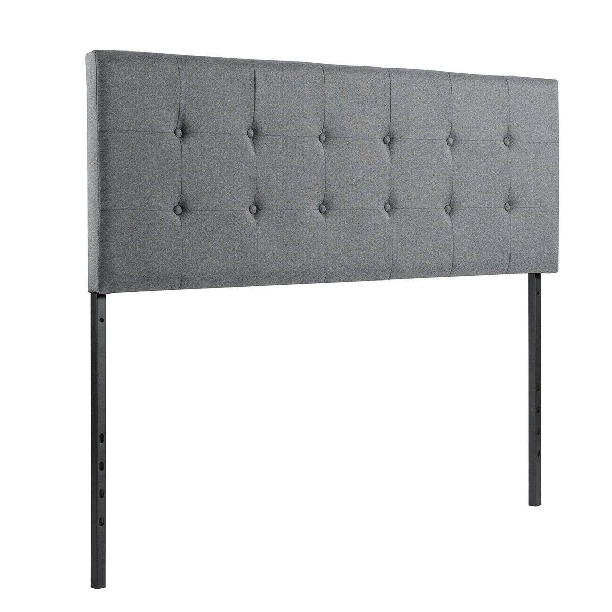 Adjustable Linen Fabric Tufted Headboard for Queen & Full Size Beds