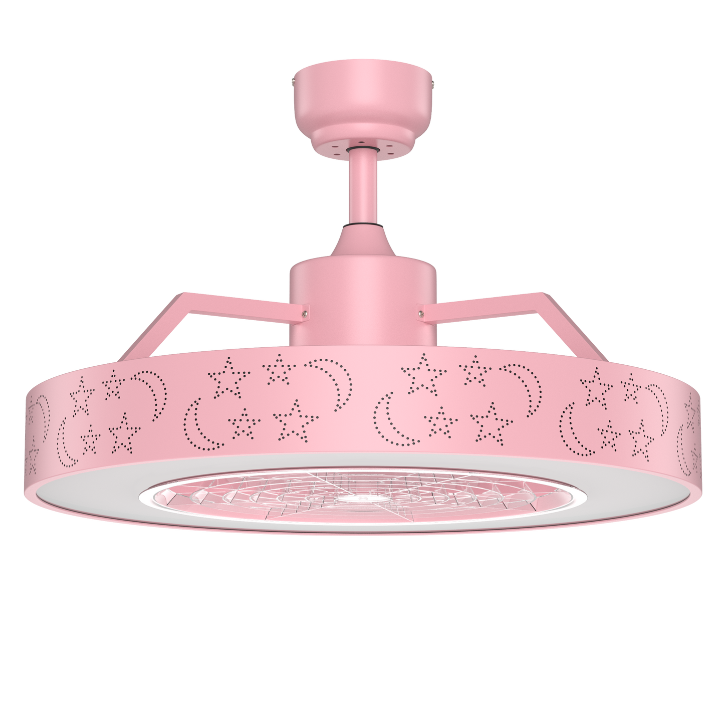 23 Inch Starry Sky Ceiling Fan with Dimmable LED Light & Remote Control – Pink