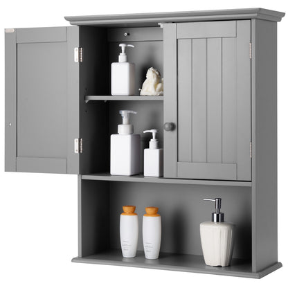 Wall-Mounted Medicine Cabinet with Adjustable Shelves and Storage