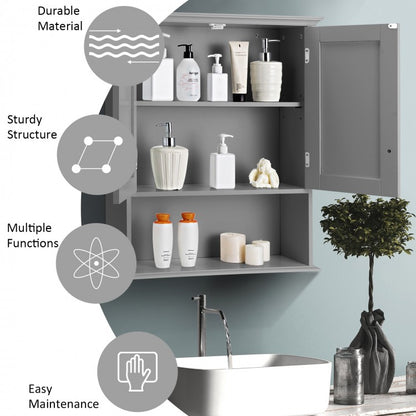 Wall-Mounted Medicine Cabinet with Adjustable Shelves and Storage