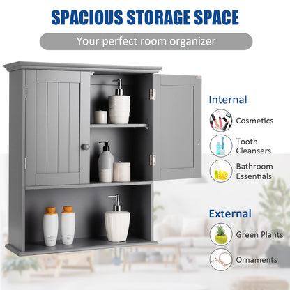 Wall-Mounted Medicine Cabinet with Adjustable Shelves and Storage