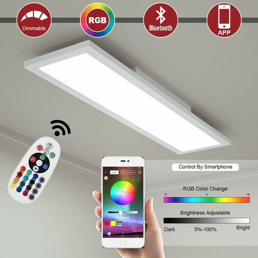 18W RGB LED Ceiling Light with Adjustable Brightness & Remote Control