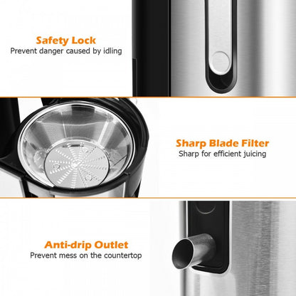 Dual Speed Centrifugal Juicer Extractor with Wide Feed Chute & Safety Features