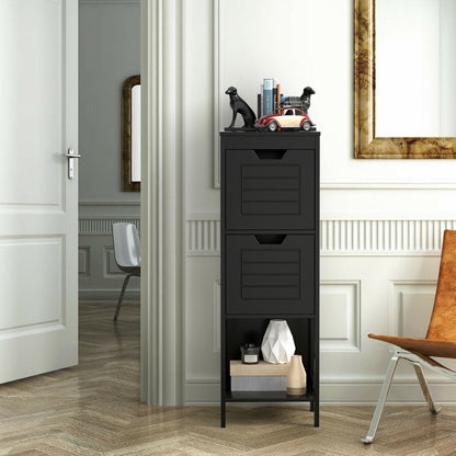 Elegant Wooden Bathroom Floor Cabinet with Multifunctional Storage & Organizer