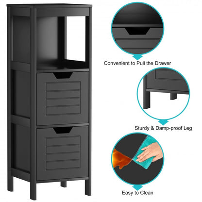 Elegant Wooden Bathroom Floor Cabinet with Multifunctional Storage & Organizer