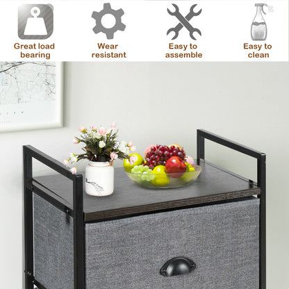 8-Drawer Multifunctional Dresser with Hanging Rod & Metal Storage Rack