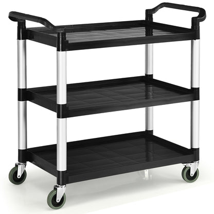 3-Tier Utility Cart with Durable Aluminum Frame and Lockable Wheels