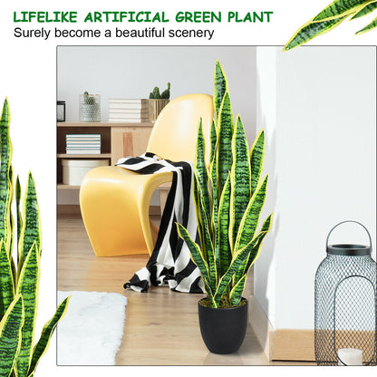 35.5 Inch Lifelike Artificial Snake Plant for Indoor & Outdoor Décor