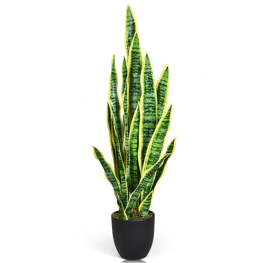 35.5 Inch Lifelike Artificial Snake Plant for Indoor & Outdoor Décor