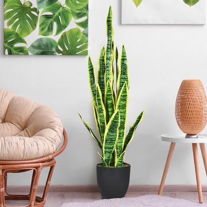 35.5 Inch Lifelike Artificial Snake Plant for Indoor & Outdoor Décor