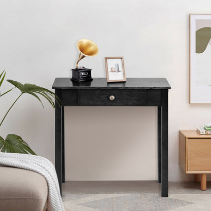 Modern Accent Console Table with Drawer for Living Room or Hallway - Black