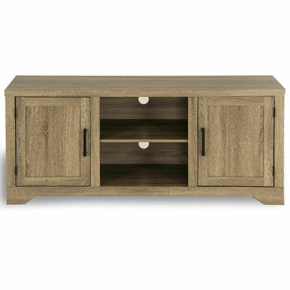 Rustic Farmhouse TV Stand for 60 Inch TVs with Storage Cabinets and Adjustable Shelves