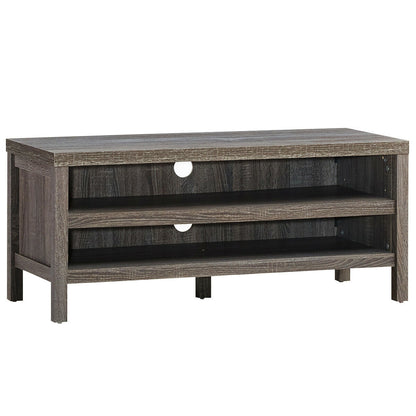 Mid Century Style TV Console with Open Shelves for 45 Inch TVs - Grey