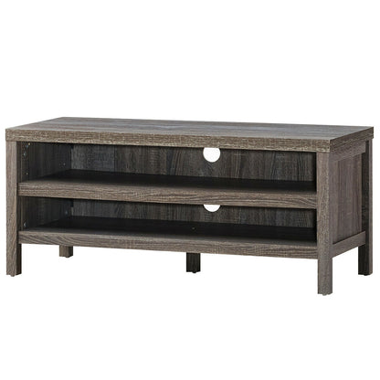 Mid Century Style TV Console with Open Shelves for 45 Inch TVs - Grey