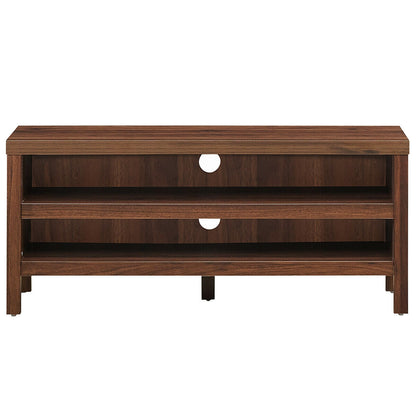 Mid Century Style TV Console with Open Shelves for 45 Inch TVs - Walnut