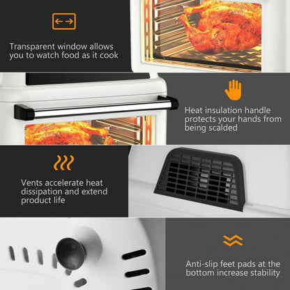 19 Qt 8-in-1 Air Fryer Oven with Rotisserie & Dehydrator - 1800W Versatile Cooking Power