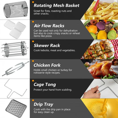 19 Qt 8-in-1 Air Fryer Oven with Rotisserie & Dehydrator - 1800W Versatile Cooking Power