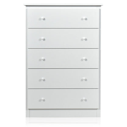 Modern 5-Drawer Vertical Dresser Cabinet – White