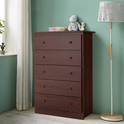 Modern 5-Drawer Vertical Dresser Cabinet – Brown