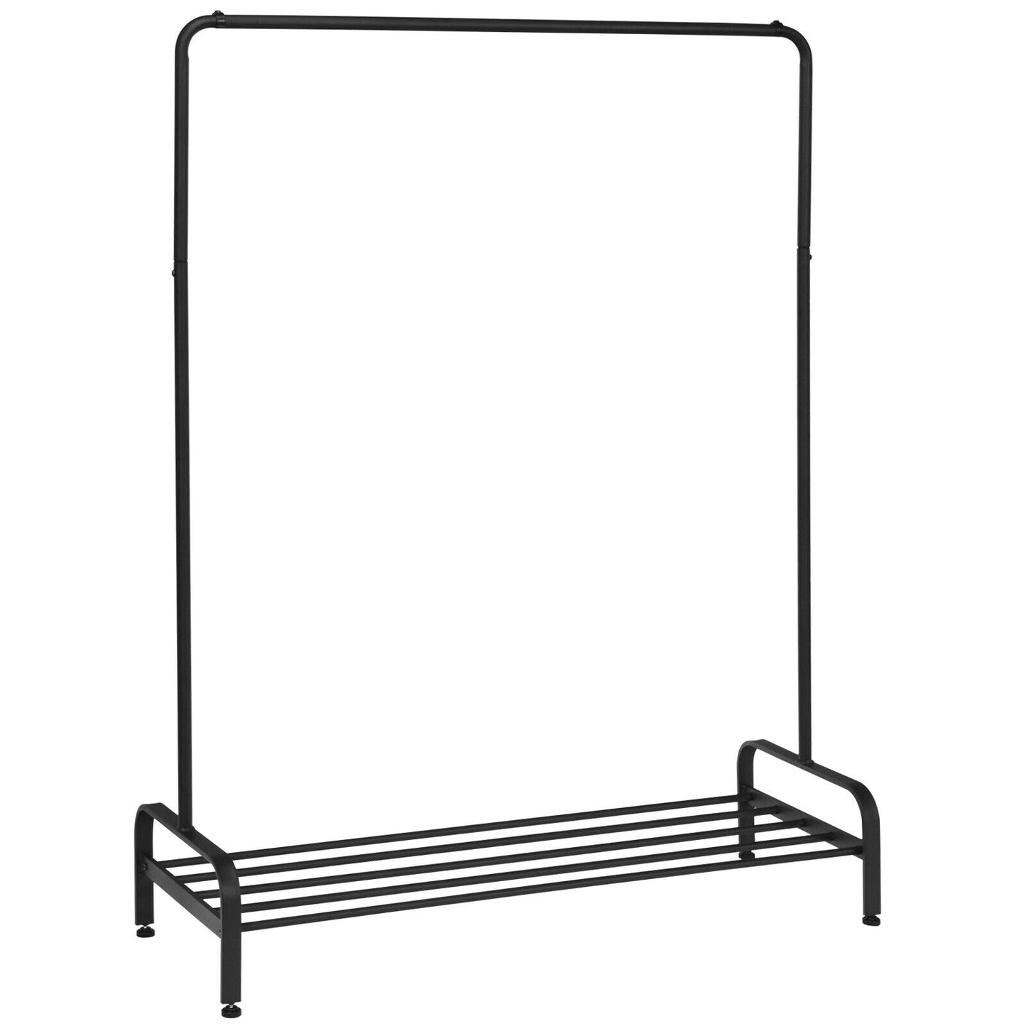 Modern Heavy-Duty Garment Rack with Hanging Bar and Lower Storage Shelf