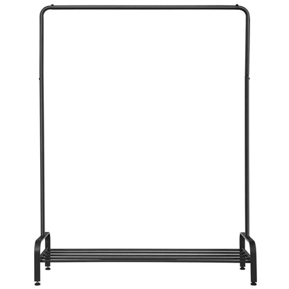 Modern Heavy-Duty Garment Rack with Hanging Bar and Lower Storage Shelf