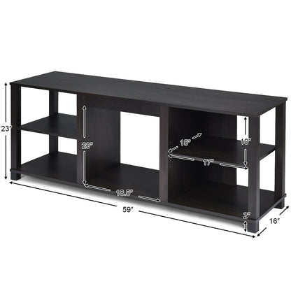 Versatile 2-Tier TV Storage Console with Customizable Shelving and Spacious Design