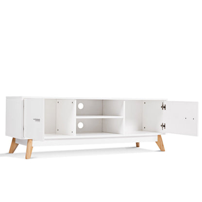 Stylish Wood Entertainment Center with Ample Storage for 60 Inch TVs