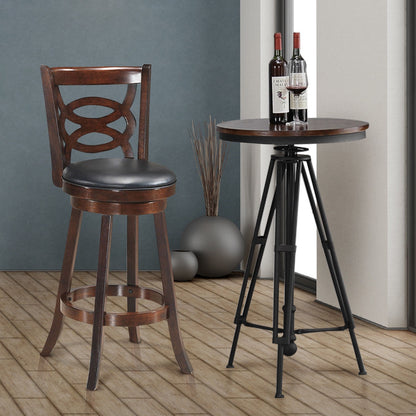 29 Inch Swivel Counter Height Dining Chair with Upholstered Cushion Seat