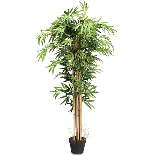 Elegant 5' Artificial Bamboo Tree with Silk Foliage for Indoor & Outdoor Spaces