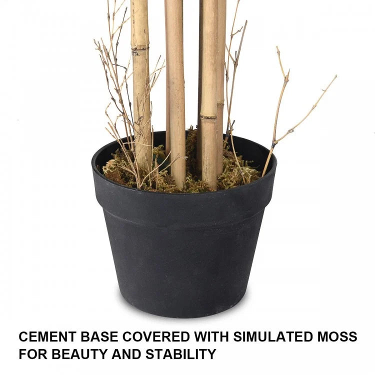 Elegant 5' Artificial Bamboo Tree with Silk Foliage for Indoor & Outdoor Spaces