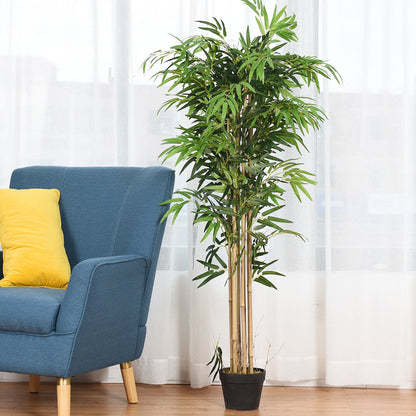 Elegant 5' Artificial Bamboo Tree with Silk Foliage for Indoor & Outdoor Spaces