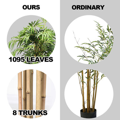 Elegant 5' Artificial Bamboo Tree with Silk Foliage for Indoor & Outdoor Spaces