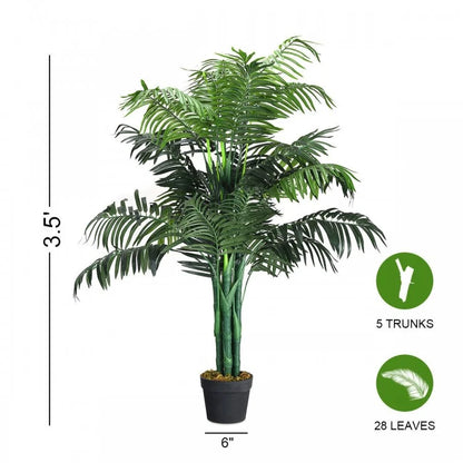 Realistic 3.5 ft. Artificial Areca Palm Tree in a Stylish Basket
