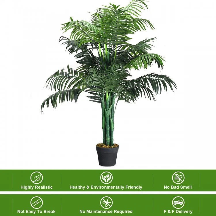 Realistic 3.5 ft. Artificial Areca Palm Tree in a Stylish Basket