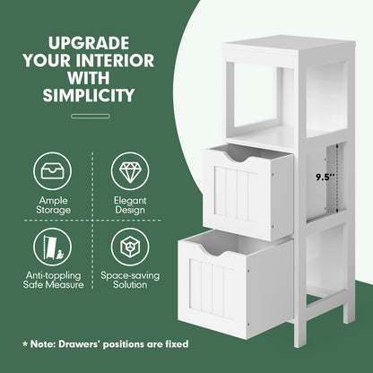 Multifunctional Bathroom Storage Cabinet with 2 Drawers