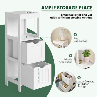 Multifunctional Bathroom Storage Cabinet with 2 Drawers