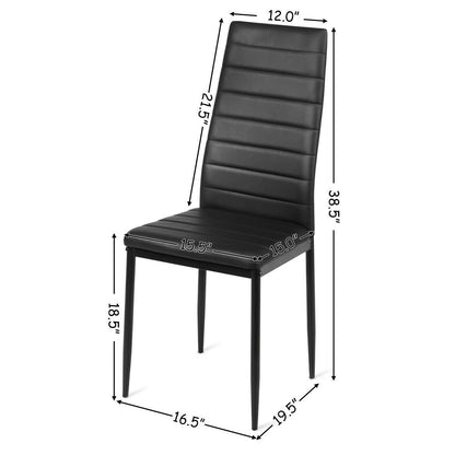Set of 6 Modern High Back Dining Chairs with Comfortable Padded Seats